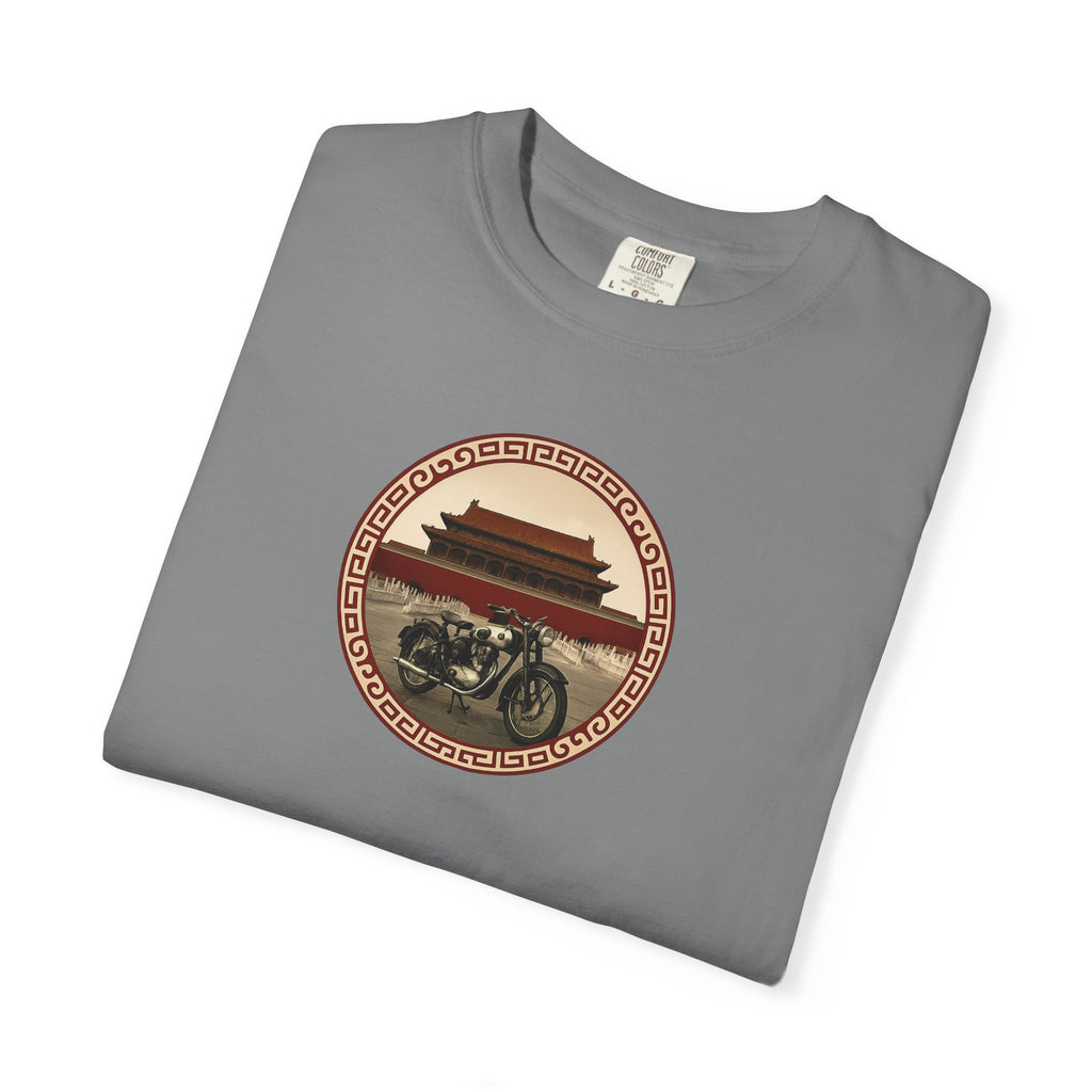 Vintage Camera & Pagoda T-Shirt — Retro Travel Photography Tee