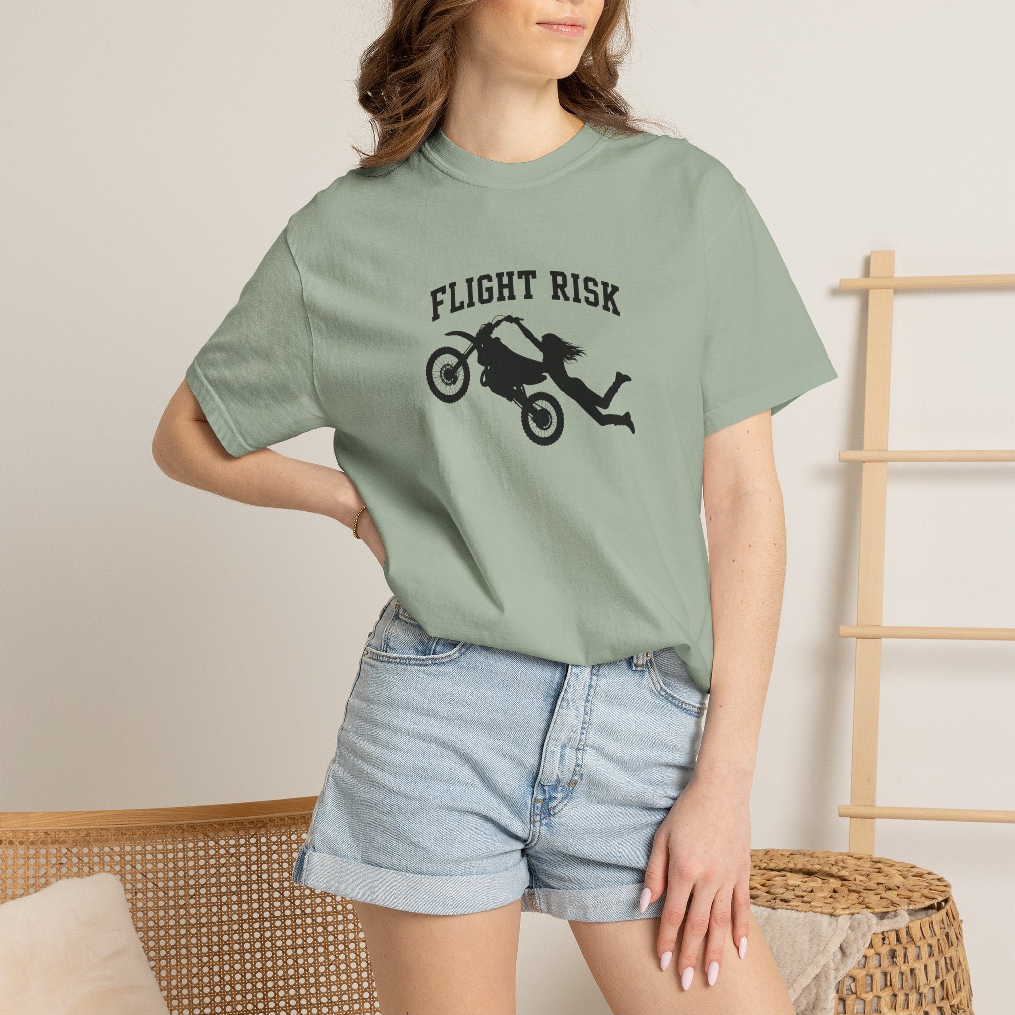 Flight Risk Motorcycle T-Shirt — Stunt Rider Graphic Tee