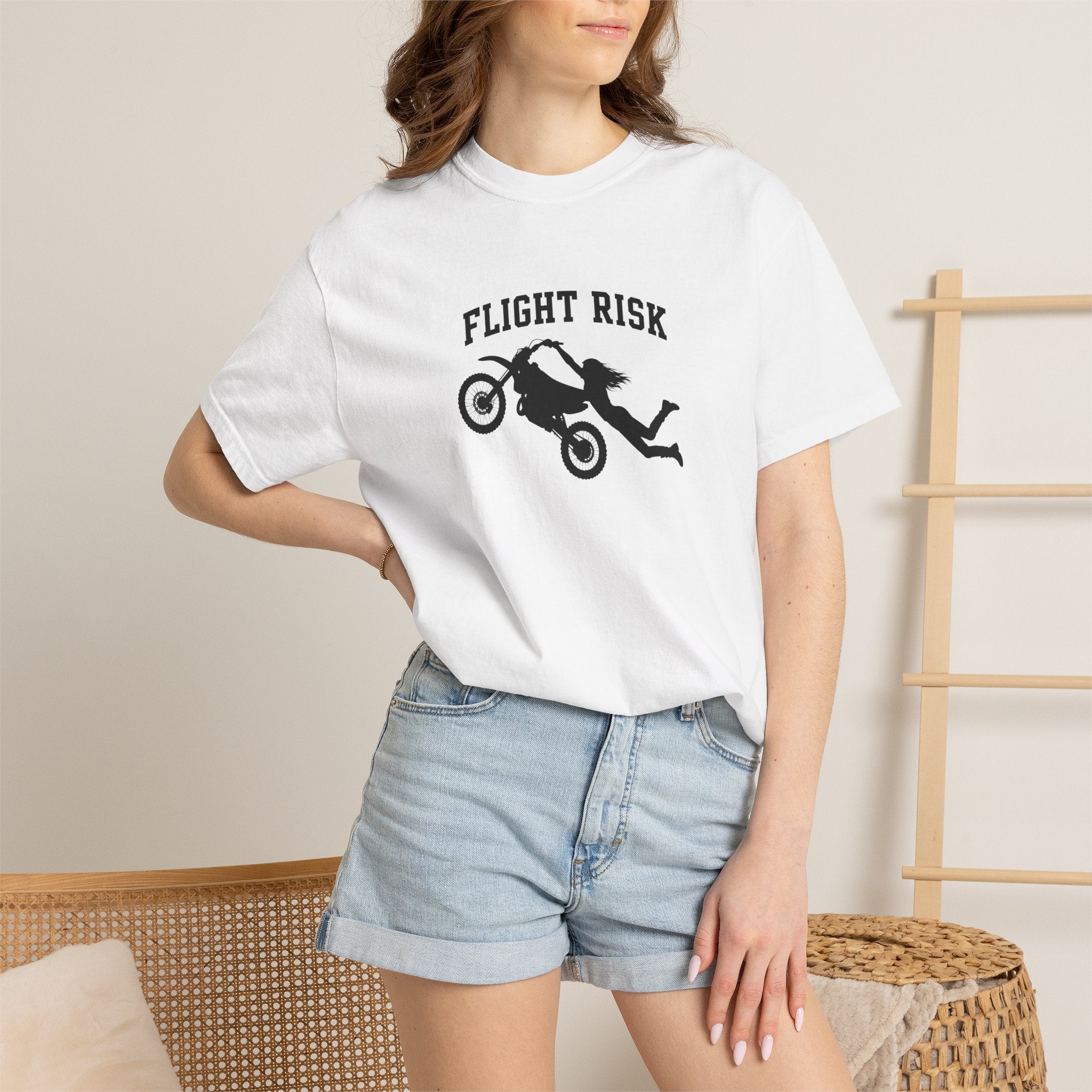Flight Risk Motorcycle T-Shirt — Stunt Rider Graphic Tee