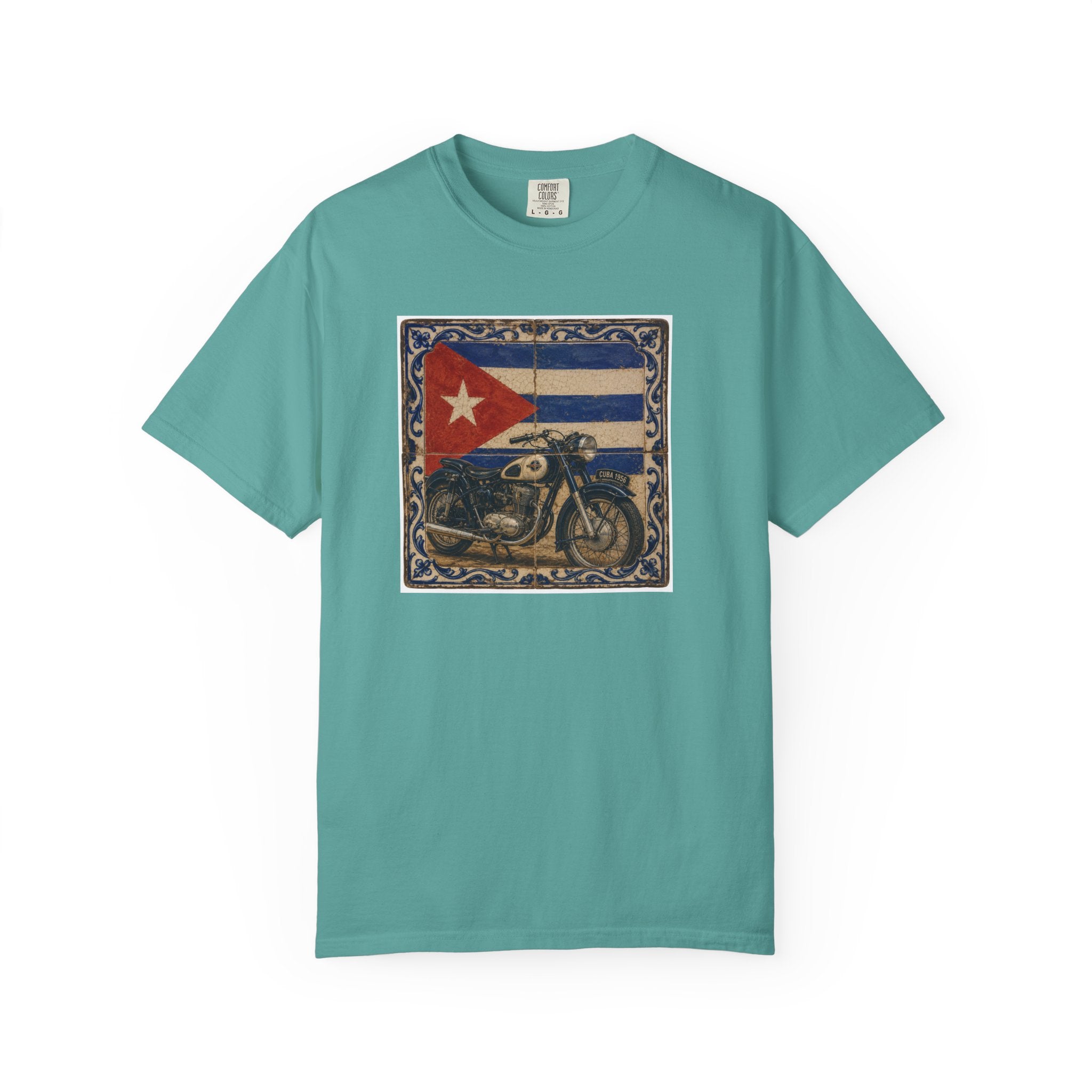 Cuban Flag Vintage Motorcycle T-Shirt