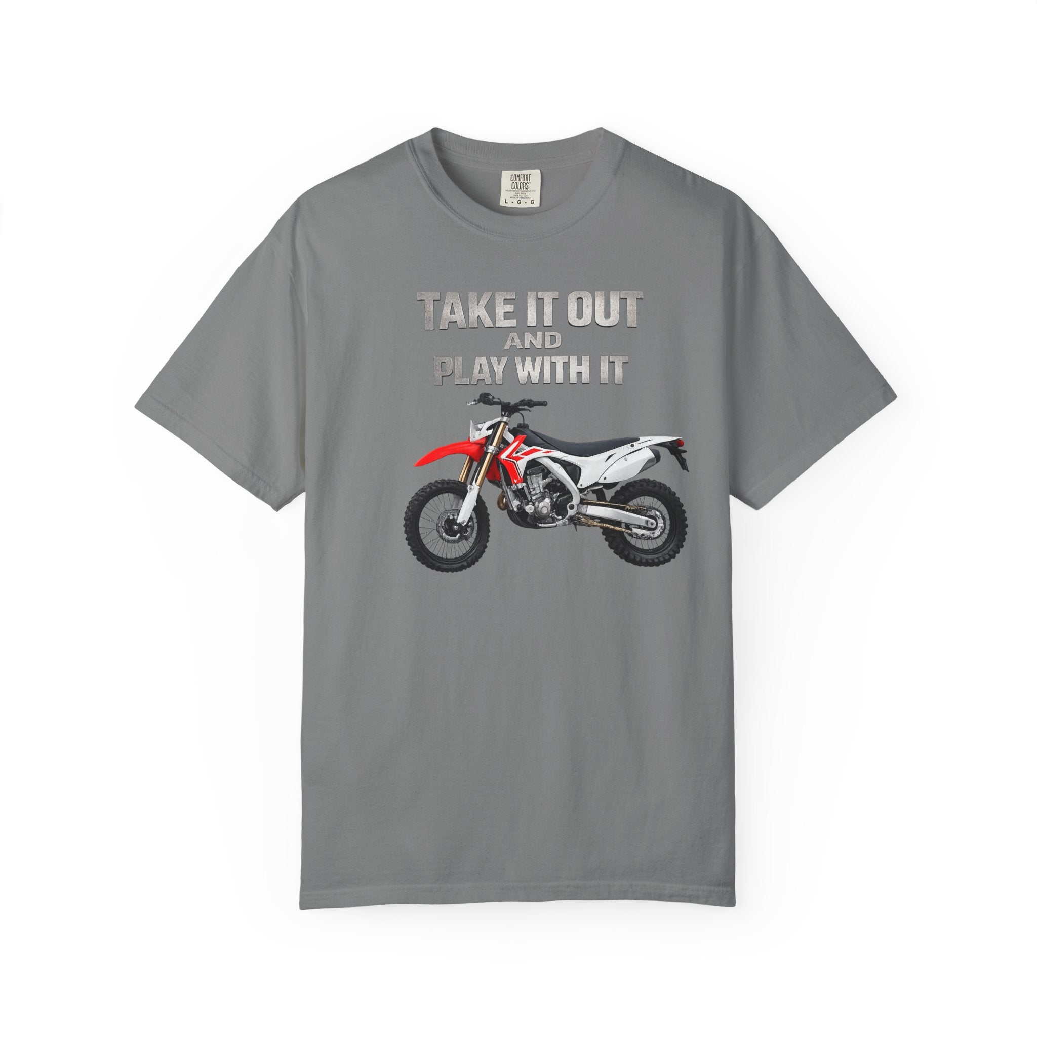 Motorcycle T-Shirt — 'Take It Out, Play With It' Vintage Dirt Bike Tee