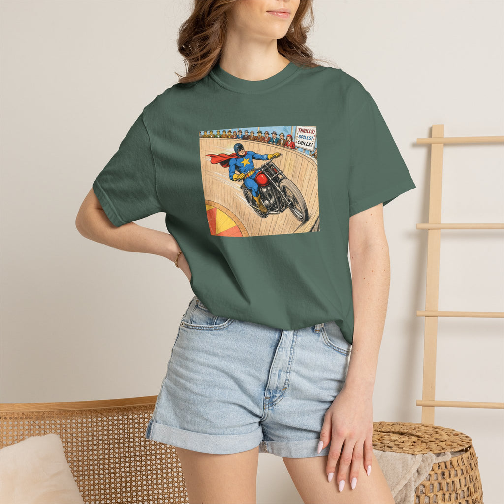 Motorcycle Racer Vintage Comic T-Shirt