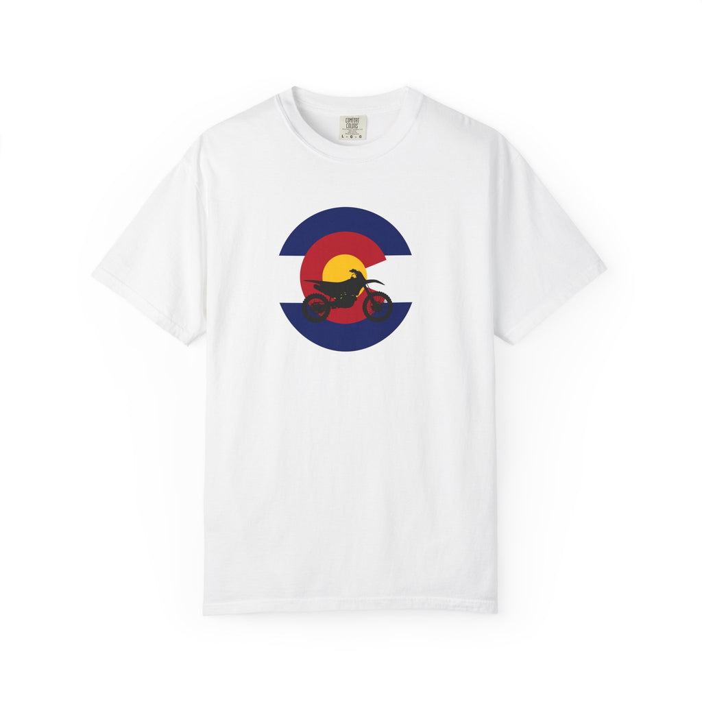Motorcycle Sunset T-Shirt — Retro Colorado Circle Rider Tee