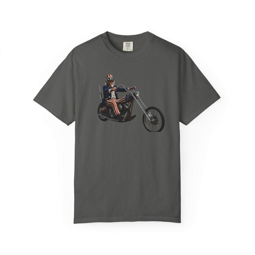 Vintage Biker Photo T-Shirt — "250 Years of Freedom" Graphic Tee